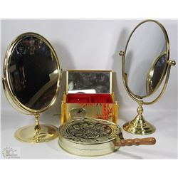 FLAT WITH MUSIC BOX, 2 VANITY MIRRORS INCL. BRASS
