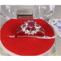 #32NATURAL ENHANCED RUBY+CZ .925 STERLING SILVER