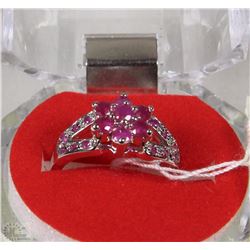 #36NATURAL ENHANCED RUBY .925 STERLING SILVER RING