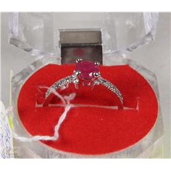#33NATURAL ENHANCED RUBY+CZ .925 STERLING SILVER