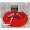 Image 1 : #33NATURAL ENHANCED RUBY+CZ .925 STERLING SILVER
