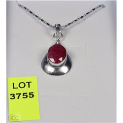 #6 NATURAL ENHANCED RUBY PENDENT .925 STERLING