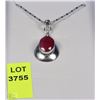 Image 1 : #6 NATURAL ENHANCED RUBY PENDENT .925 STERLING