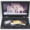Image 1 : POCKET KNIFE WITH WOLVES IN CASE