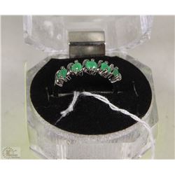 #38NATURAL EMERALD .925 STERLING SILVER RING