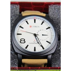 CURREN MENS WATCH BROWN STRAP