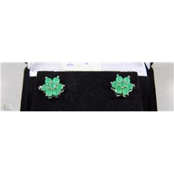 #1)NATURAL ENHANCED EMERALD .925 STERLING SILVER