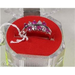 #35NATURAL ENHANCED RUBY+CZ .925 STERLING SILVER