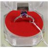 Image 1 : #41NATURAL AMERTHYST+CZ .925 STERLING SILVER RING