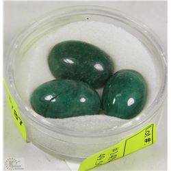 #14NATURAL ENHANCED EMERALD 49.5CT 3 STONES