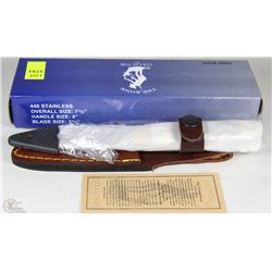 HANDMADE 7.5" BONE HANDLE KNIFE W/ SHEATH