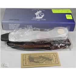 HANDMADE 7" BONE HANDLE KNIFE W/ SHEATH