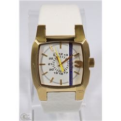 NEW DIESEL 37MM WHITE FACE UNISEX WATCH WHITE BAND