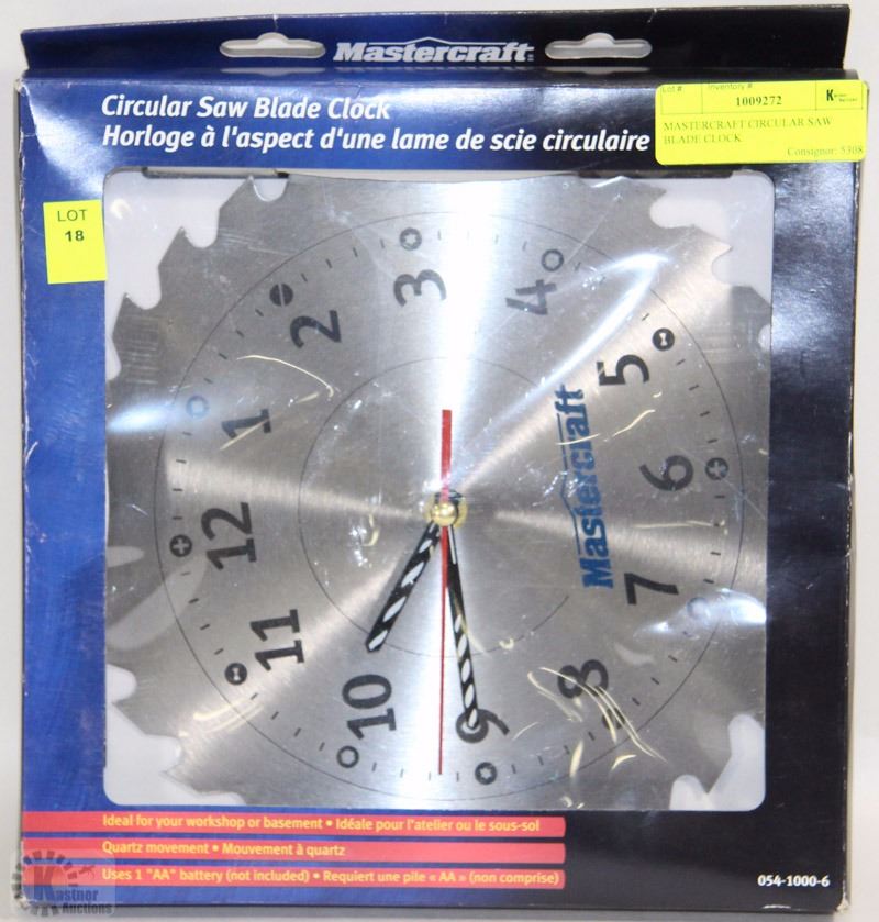 MASTERCRAFT CIRCULAR SAW BLADE CLOCK