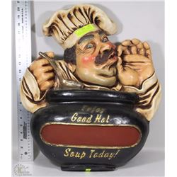 CHEF BON APETITE PLASTER WALL HANGING WITH "ENJOY