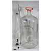 Image 1 : GLASS BOTTLE WINE MAKING KIT WITH HOSES