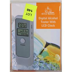 NEW DIGITAL ALCOHOL BREATH TESTER WITH CLOCK