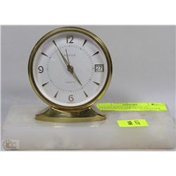 RENSIE JEWELLED MADE IN GERMANY CLOCK ON ALABASTER