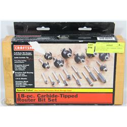 CRAFTSMAN 18PC CARBIDE TIPPED ROUTER BIT SET