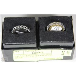 2 STAINLESS STEEL CHAIN SPINNER RINGS
