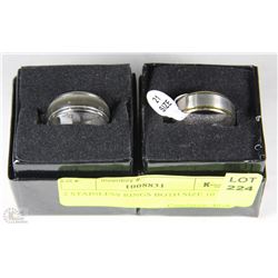 2 STAINLESS RINGS BOTH SIZE 10