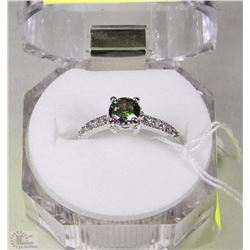 #48 RAINBOW MYSTIC+TOPAZ .925 STERLING SILVER RING