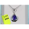 Image 1 : #5 NATURAL ENHANCED SAPPHIRE PENDENT .925 STERLING