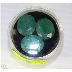 #7-NATURAL ENHANCED EMERALD GEMSTONE - 3-PIECES