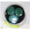 Image 1 : #7-NATURAL ENHANCED EMERALD GEMSTONE - 3-PIECES