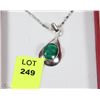 Image 1 : #7 NATURAL ENHANCED EMERALD PENDENT .925 STERLING