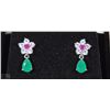 Image 1 : #4 NATURAL ENHANCED EMERALD+RUBY+CZ .925 STERLING