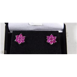 #3 NATURAL RUBY .925 STERLING SILVER EARRINGS