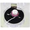 Image 1 : #47AKOYA PEARL+RUBY .925 STERLING SILVER RING