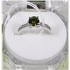 Image 1 : #42NATURAL PERIDOT+CZ .925 STERLING SILVER RING