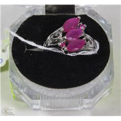 #29 GENUINE RED RUBY .925 STERLING SILVER