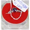 Image 1 : #40NATURAL AMERTHYST+CZ .925 STERLING SILVER RING