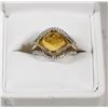 Image 1 : 14K YELLOW GOLD AND WHITE GOLD RING WITH COA