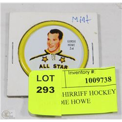 1961 SHIRRIFF HOCKEY COIN OF GORDIE HOWE
