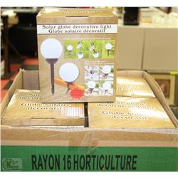 CASE OF 4 SOLAR GLOBE DECORATIVE LIGHTS