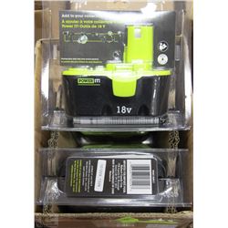 CASE OF FOUR 18V RECHARGEABLE BATTERIES