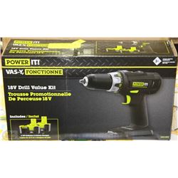 NEW POWER IT 18V DRILL VALUE KIT