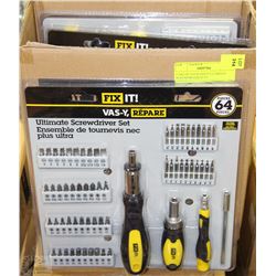 CASE OF FOUR 64PCS ULTIMATE SCREWDRIVER SETS