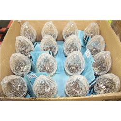 CASE OF 16 CLEAR CRACKLE SOLAR GARDEN LIGHTS
