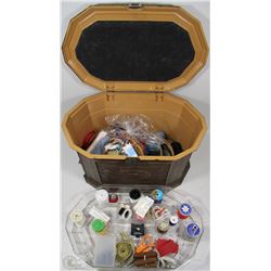 VINTAGE SEWING BOX FULL OF CONTENTS