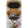 Image 1 : VINTAGE SEWING BOX FULL OF CONTENTS