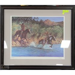 S.HUNTINGTON SIGNED 87/350 PRINT FRAMED WITH COA