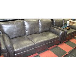 NEW CYRUS CHARCOAL LEATHERETTE SOFA AND LOVESEAT