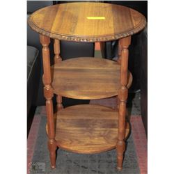 SOLID WOOD CARVED END TABLE 18"D X 25"TALL
