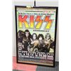 Image 1 : 1996 KISS TOUR POSTER OF EUROPE FRAMED 25"W X 38"H