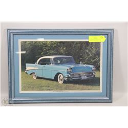 1957 CHEVROLET SPORT SEDAN FRAMED PICTURE 12"X18"